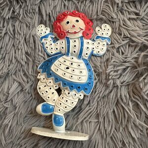 Raggedy Ann Earring Tree Vintage Cast Iron Jewelry Holder by Revere USA